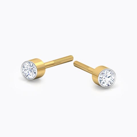 Baby Sparkle Kids' Diamond Earrings Diamond Earrings 18 Karat Yellow Gold Baby Sparkle Kids' Diamond Earrings