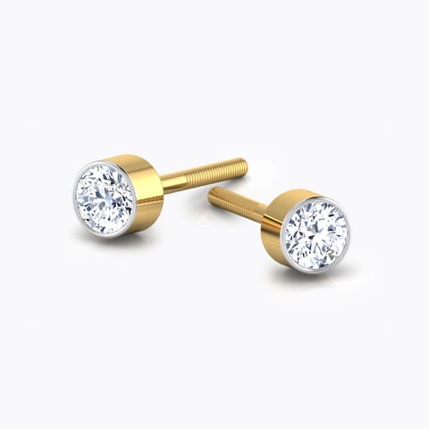 Bubbles Diamond Kids' Earrings Diamond Earrings 18 Karat Yellow Gold Bubbles Diamond Kids' Earrings