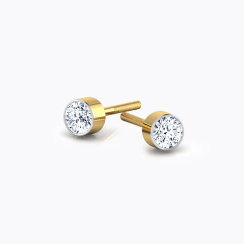 Tiny Sparkles Kids' Diamond Earrings Diamond Earrings 18 Karat Yellow Gold Tiny Sparkles Kids' Diamond Earrings