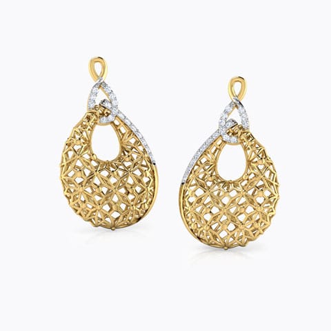 Kim Trellis Diamond Stud Earrings Diamond Earrings 18 Karat Yellow Gold Kim Trellis Diamond Stud Earrings