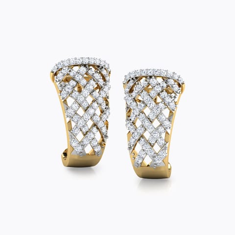 Weave Diamond Hoop Earrings Diamond Earrings 18 Karat Yellow Gold Weave Diamond Hoop Earrings