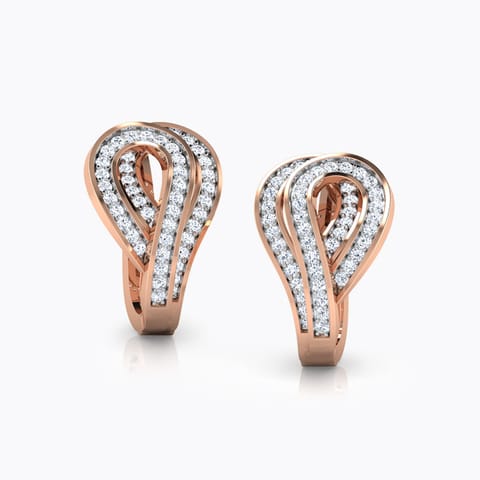 Loop Diamond Hoop Earrings Diamond Earrings 18 Karat Rose Gold Loop Diamond Hoop Earrings