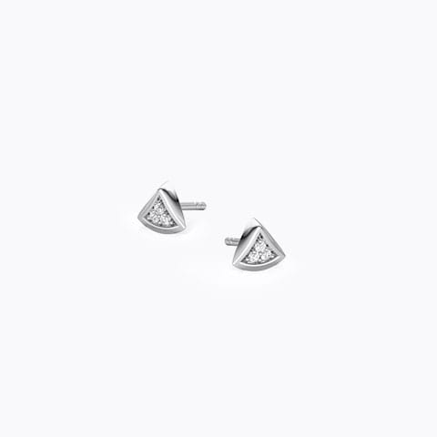 Trillium Diamond Stud Earrings Diamond Earrings 14 Karat White Gold Trillium Diamond Stud Earrings