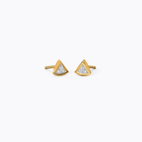 Trillium Diamond Stud Earrings Diamond Earrings 18 Karat Yellow Gold Trillium Diamond Stud Earrings