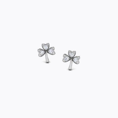 Petals Diamond Stud Earrings Diamond Earrings 18 Karat White Gold Petals Diamond Stud Earrings