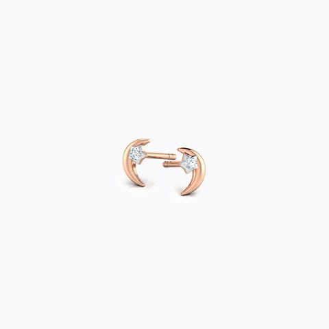 Moonshine Diamond Stud Earrings Diamond Earrings 18 Karat Rose Gold Moonshine Diamond Stud Earrings