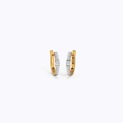 Stripe Diamond Hoop Earrings Diamond Earrings 18 Karat Yellow Gold Stripe Diamond Hoop Earrings