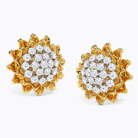 Rising Star Diamond Stud Earrings Diamond Earrings 18 Karat Yellow Gold Rising Star Diamond Stud Earrings