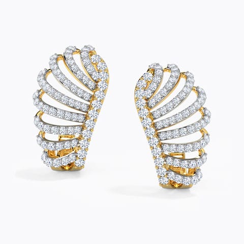Kasey Curl Diamond Hoop Earrings Diamond Earrings 18 Karat Yellow Gold Kasey Curl Diamond Hoop Earrings