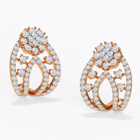 Carina Diamond Stud Earrings Diamond Earrings 18 Karat Rose Gold Carina Diamond Stud Earrings