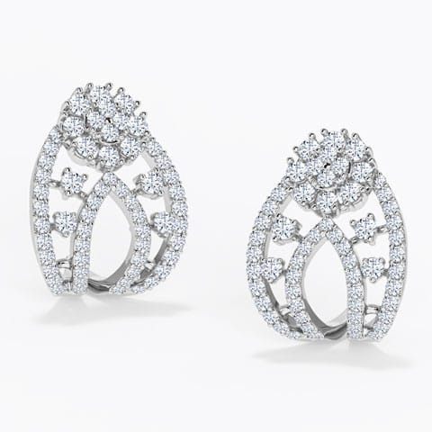 Carina Diamond Stud Earrings Diamond Earrings 14 Karat White Gold Carina Diamond Stud Earrings