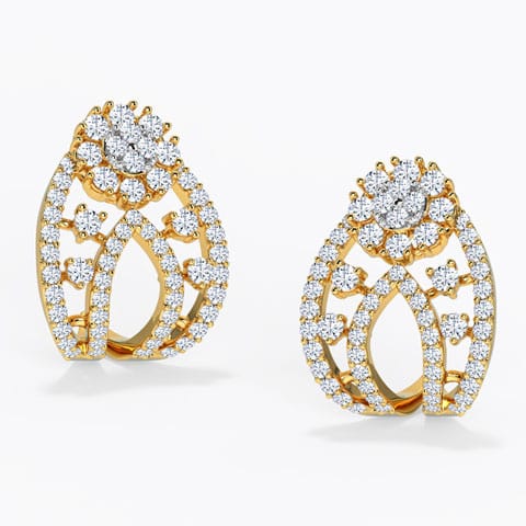 Carina Diamond Stud Earrings Diamond Earrings 14 Karat Yellow Gold Carina Diamond Stud Earrings