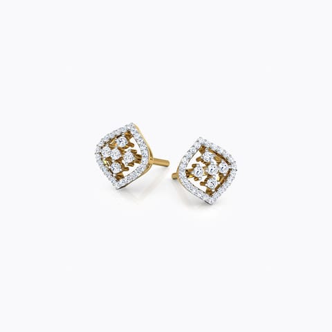 Curved Kite Diamond Stud Earrings Diamond Earrings 18 Karat Yellow Gold Curved Kite Diamond Stud Earrings