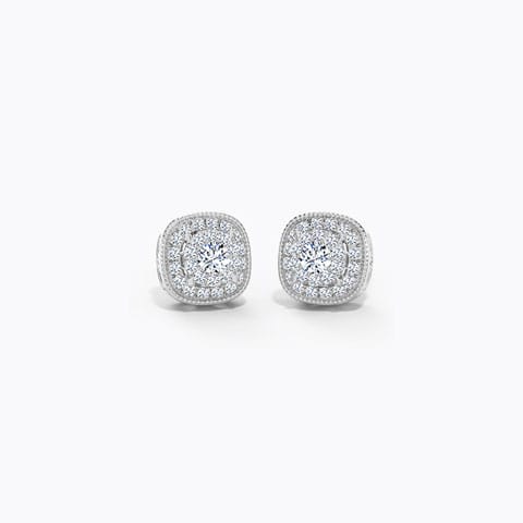 Classic Diamond Stud Earrings Diamond Earrings 18 Karat White Gold Classic Diamond Stud Earrings