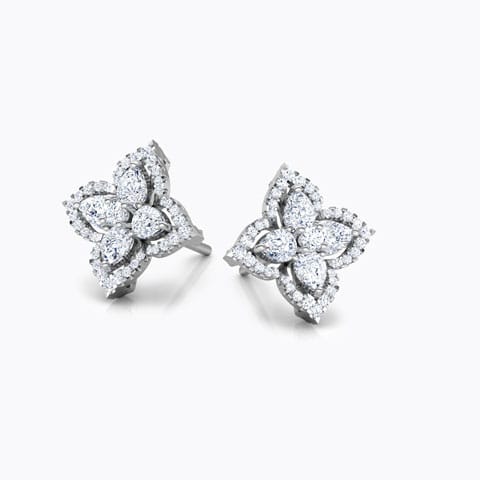 Glimmer Diamond Stud Earrings Diamond Earrings 18 Karat White Gold Glimmer Diamond Stud Earrings