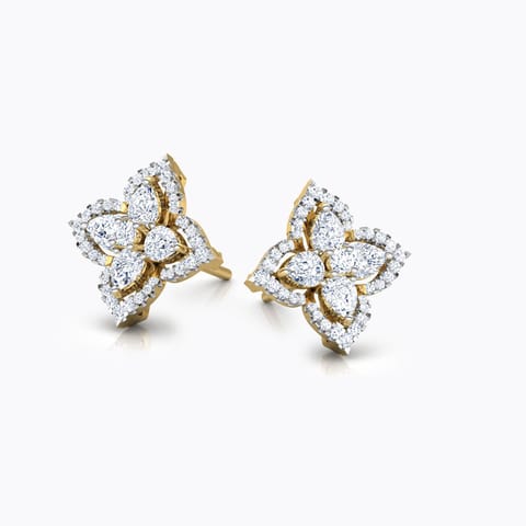 Glimmer Diamond Stud Earrings Diamond Earrings 18 Karat Yellow Gold Glimmer Diamond Stud Earrings