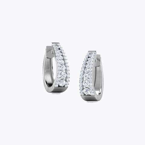 Ascending Diamond Hoop Earrings Diamond Earrings 18 Karat White Gold Ascending Diamond Hoop Earrings