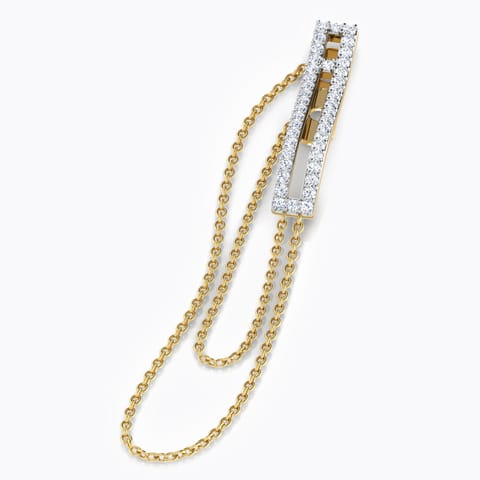 Quadrate Single Diamond Earring Diamond Earrings 18 Karat Yellow Gold Quadrate Single Diamond Earring