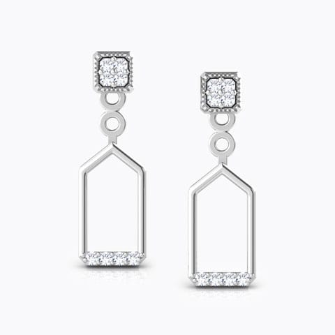 Daring Duet Diamond Ear Jackets Diamond Earrings 14 Karat White Gold Daring Duet Diamond Ear Jackets
