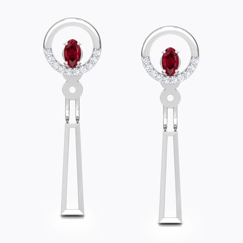 Simply Straight Gemstone Ear Jackets Diamond,Gemstone Earrings 18 Karat White Gold Simply Straight Gemstone Ear Jackets