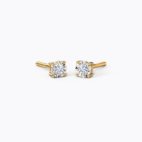 Petite Diamond Stud Earrings Diamond Earrings 18 Karat Yellow Gold Petite Diamond Stud Earrings