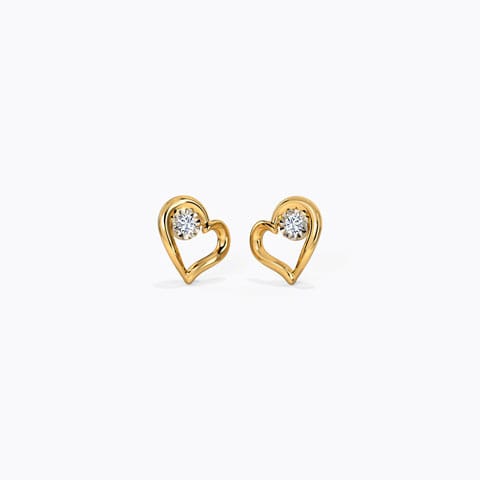 In Love Miracle Plate Diamond Stud Earrings Diamond Earrings 18 Karat Yellow Gold In Love Miracle Plate Diamond Stud Earrings