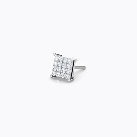 Hank Diamond Ear Stud for Men Diamond Earrings 18 Karat White Gold Hank Diamond Ear Stud for Men