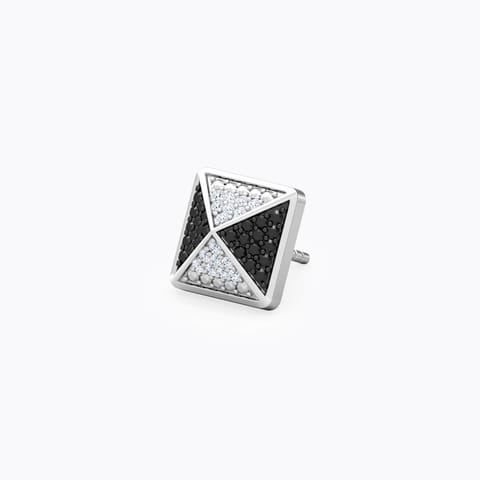 Nathan Gemstone Ear Stud for Men Diamond,Gemstone Earrings 18 Karat White Gold Nathan Gemstone Ear Stud for Men