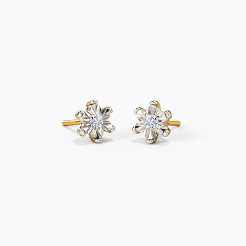 Fleur Miracle Plate Diamond Stud Earrings Diamond Earrings 18 Karat Yellow Gold Fleur Miracle Plate Diamond Stud Earrings