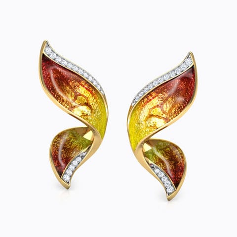 Pinion Butterfly Diamond Stud Earrings Diamond Earrings 18 Karat Yellow Gold Pinion Butterfly Diamond Stud Earrings