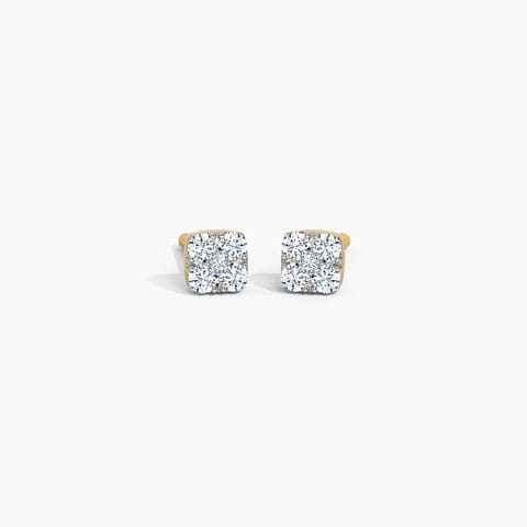 Petite Quad Diamond Stud Earrings Diamond Earrings 18 Karat Yellow Gold Petite Quad Diamond Stud Earrings