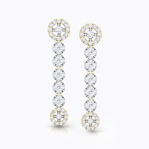 Encircle Diamond Drop Earrings Diamond Earrings 18 Karat Yellow Gold Encircle Diamond Drop Earrings