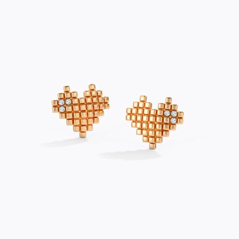 You Captured My Heart Diamond Stud Earrings Diamond Earrings 14 Karat Rose Gold You Captured My Heart Diamond Stud Earrings