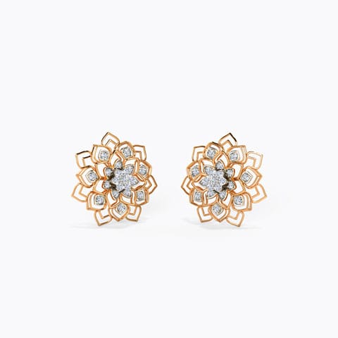 Lillian Diamond Stud Earrings Diamond Earrings 18 Karat Rose Gold Lillian Diamond Stud Earrings