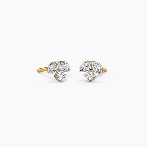 Little Petals Kids' Diamond Earrings Diamond Earrings 18 Karat Yellow Gold Little Petals Kids' Diamond Earrings