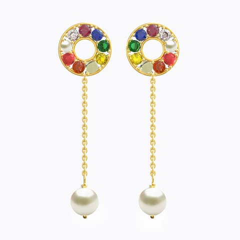 Halo Gesmtones Drop Earrings Diamond,Gemstone Earrings 14 Karat Yellow Gold Halo Gesmtones Drop Earrings