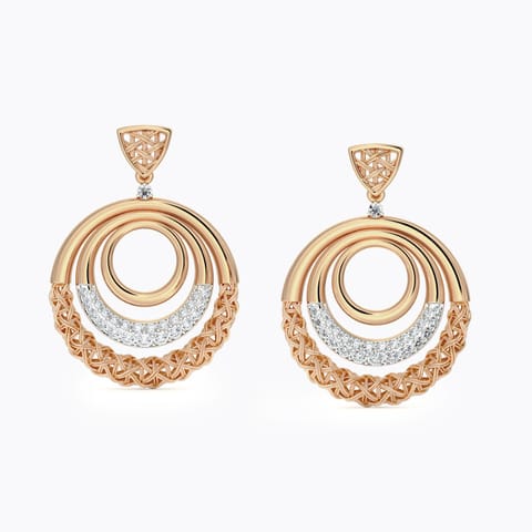 Ornate Interlaced Diamond Drop Earrings Diamond Earrings 18 Karat Rose Gold Ornate Interlaced Diamond Drop Earrings