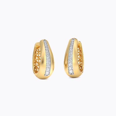 Liner Interlaced Diamond Hoop Earrings Diamond Earrings 18 Karat Yellow Gold Liner Interlaced Diamond Hoop Earrings
