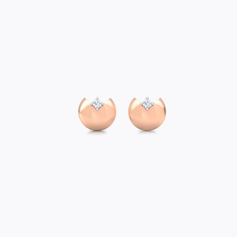 Aakriti Dome Diamond Stud Earrings Diamond Earrings 14 Karat Rose Gold Aakriti Dome Diamond Stud Earrings