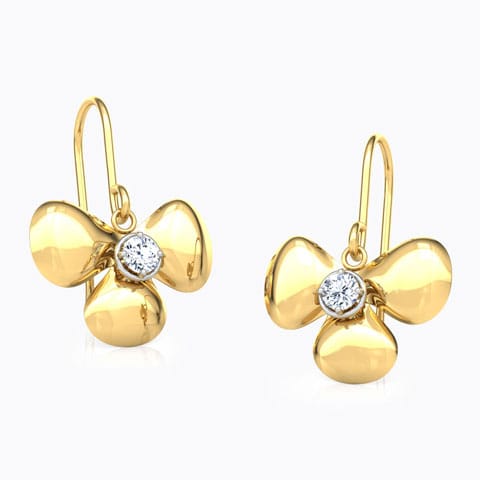 Aarya Floret Diamond Drop Earrings Diamond Earrings 14 Karat Yellow Gold Aarya Floret Diamond Drop Earrings