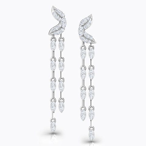 Petals Chandelier Diamond Drop Earrings Diamond Earrings 18 Karat White Gold Petals Chandelier Diamond Drop Earrings