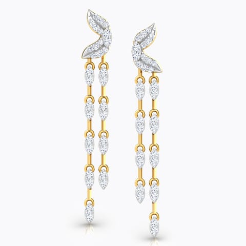 Petals Chandelier Diamond Drop Earrings Diamond Earrings 18 Karat Yellow Gold Petals Chandelier Diamond Drop Earrings