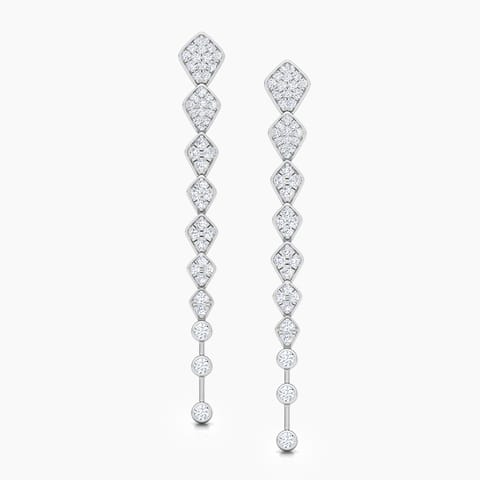 Marquise Journey Diamond Drop Earrings Diamond Earrings 14 Karat White Gold Marquise Journey Diamond Drop Earrings
