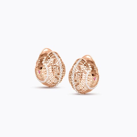 Marvellous Ruby Gemstone Hoop Earrings Diamond,Gemstone Earrings 18 Karat Rose Gold Marvellous Ruby Gemstone Hoop Earrings