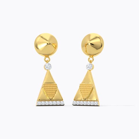 Anvi Aztec Diamond Drop Earrings Diamond Earrings 18 Karat Yellow Gold Anvi Aztec Diamond Drop Earrings