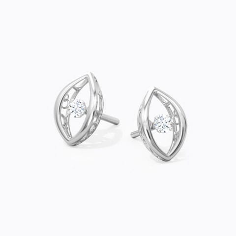 Isadora Heartbeat Diamond Stud Earrings Diamond Earrings 14 Karat White Gold Isadora Heartbeat Diamond Stud Earrings