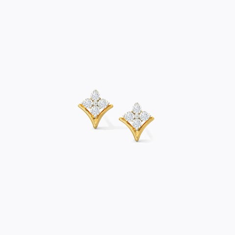 Trinket Diamond Stud Earrings Diamond Earrings 18 Karat Yellow Gold Trinket Diamond Stud Earrings