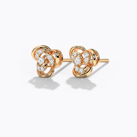 Fanny Floweret Diamond Stud Earrings Diamond Earrings 18 Karat Rose Gold Fanny Floweret Diamond Stud Earrings