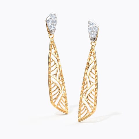 Shanaya Diamond Drop Earrings Diamond Earrings 14 Karat Yellow Gold Shanaya Diamond Drop Earrings