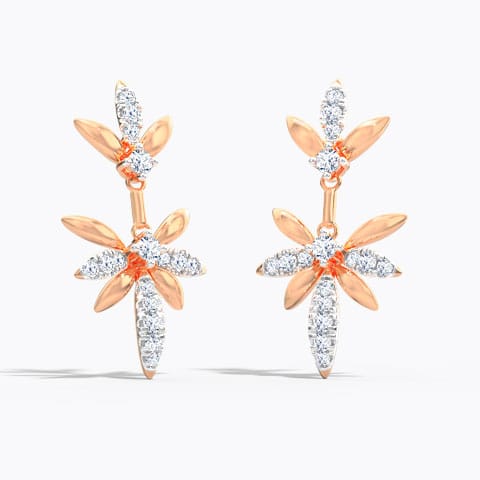 Zuri Diamond Drop Earrings Diamond Earrings 14 Karat Rose Gold Zuri Diamond Drop Earrings